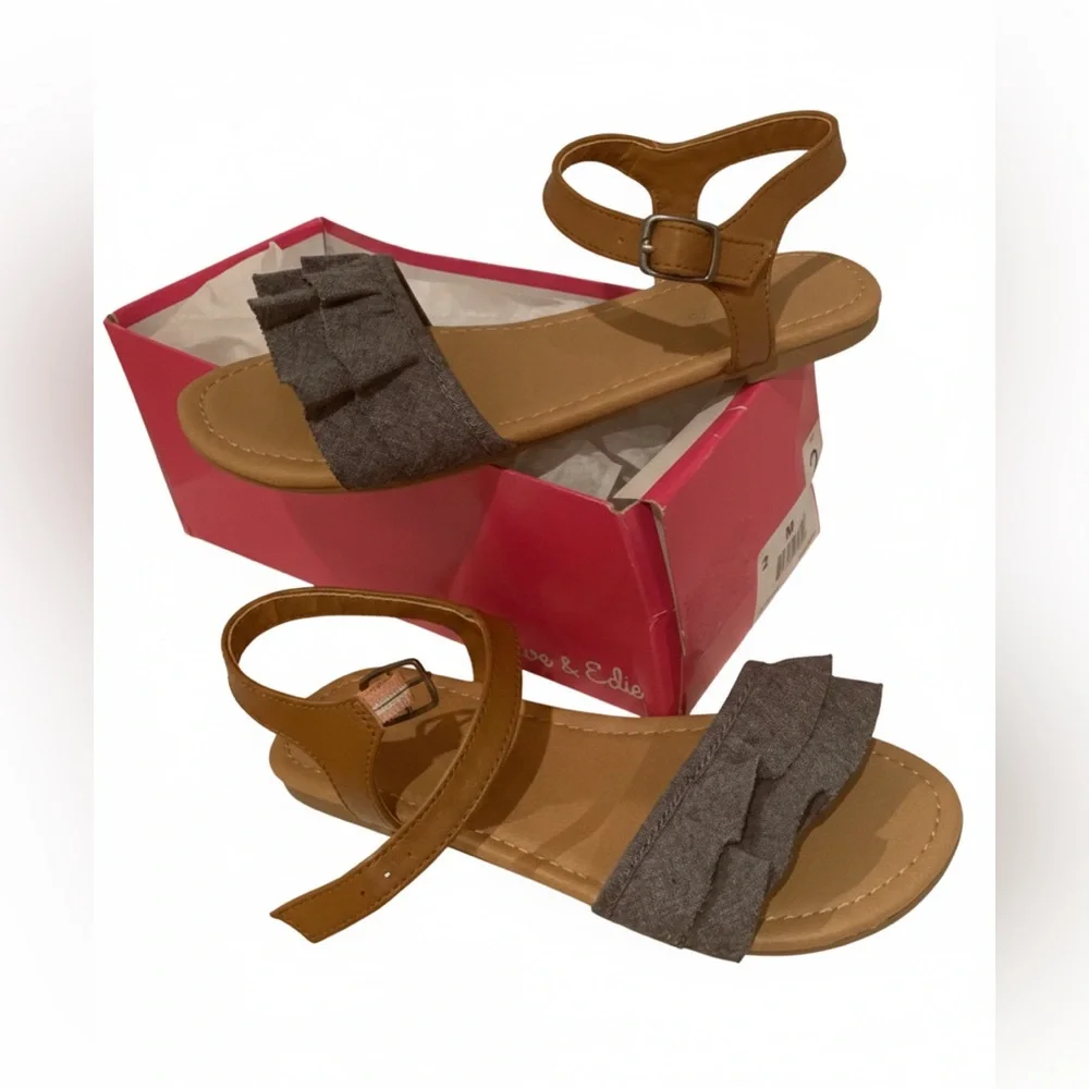 Olive & Edie Girls Denim Chambray Sandal size 2 NEW